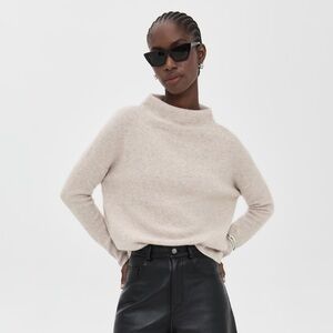 Vince Boiled Cashmere Funnel Neck Pullover in Marble Size Medium